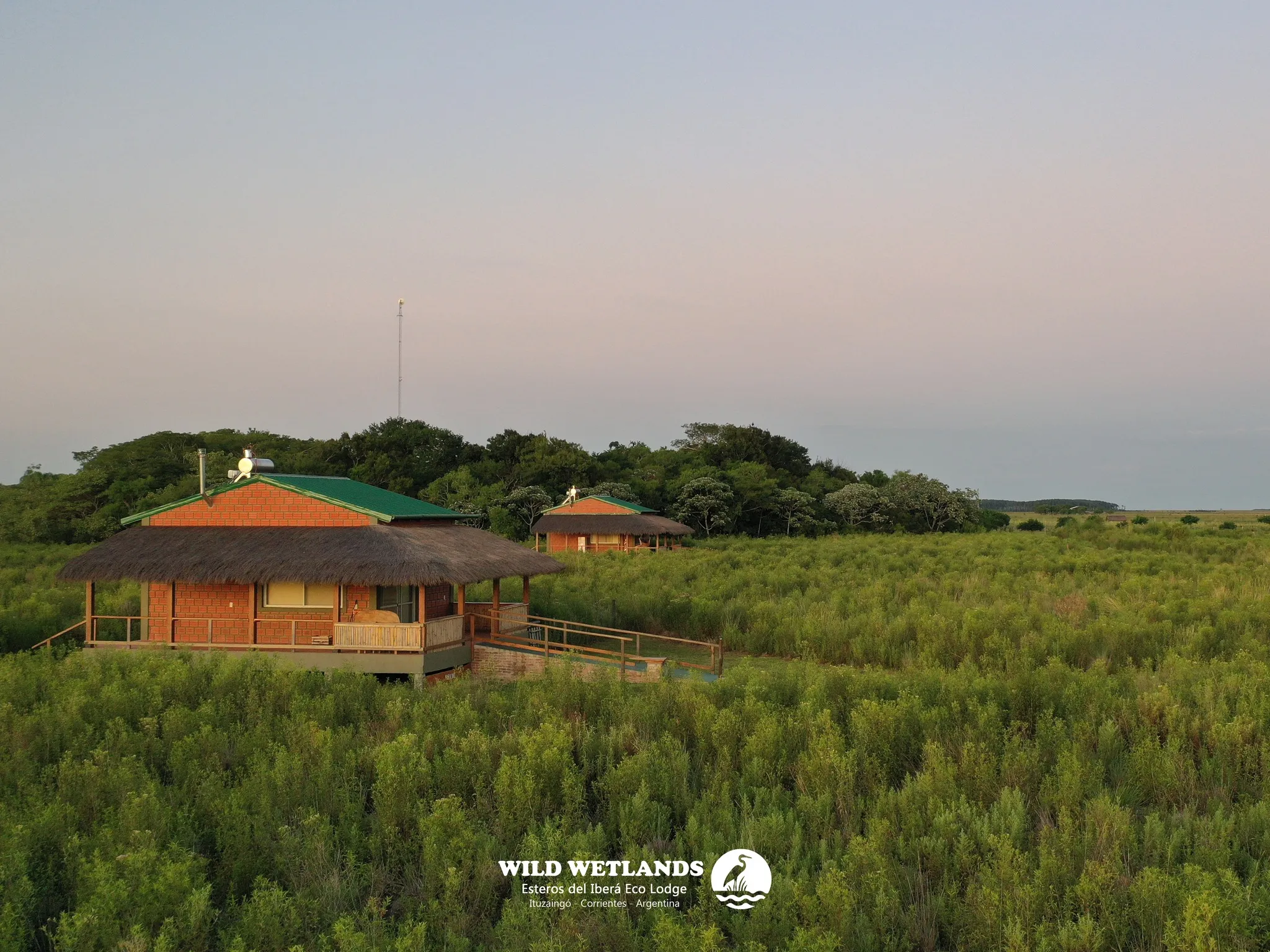 Panorámica aérea del lodge