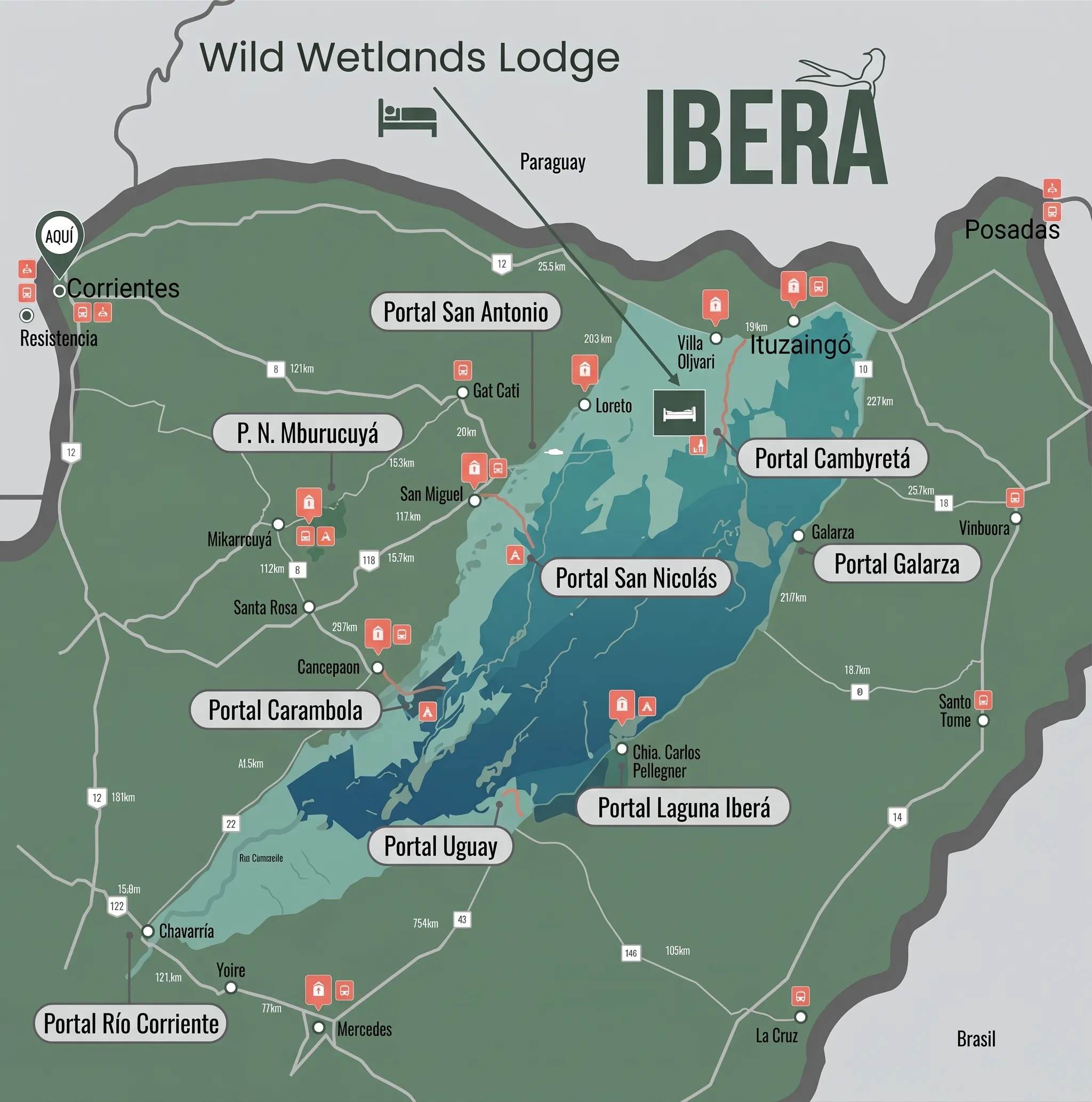 Mapa de ubicación del Lodge